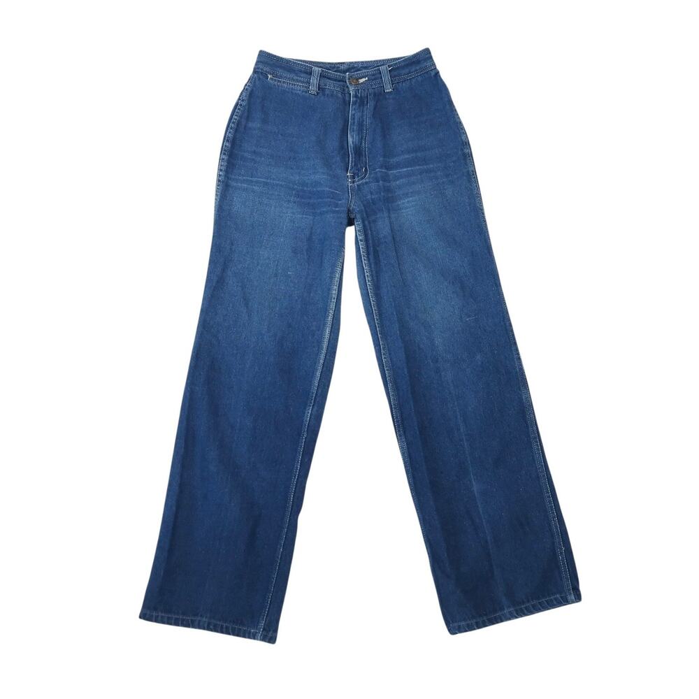 Vintage 70s/80s Bon Bon High Rise Wide Leg Blue Denim Jeans 26"
